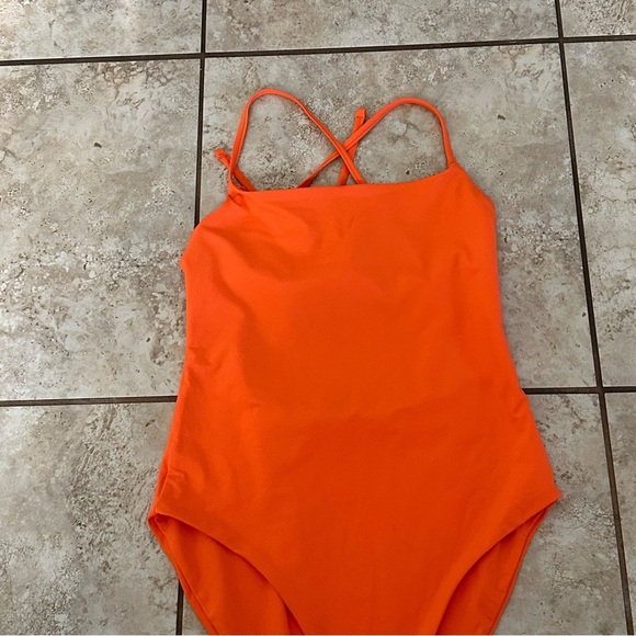 GIRLFRIEND COLLECTIVE Clemente One Piece Swimsuit Spritz Orange size XS - Picture 9 of 11